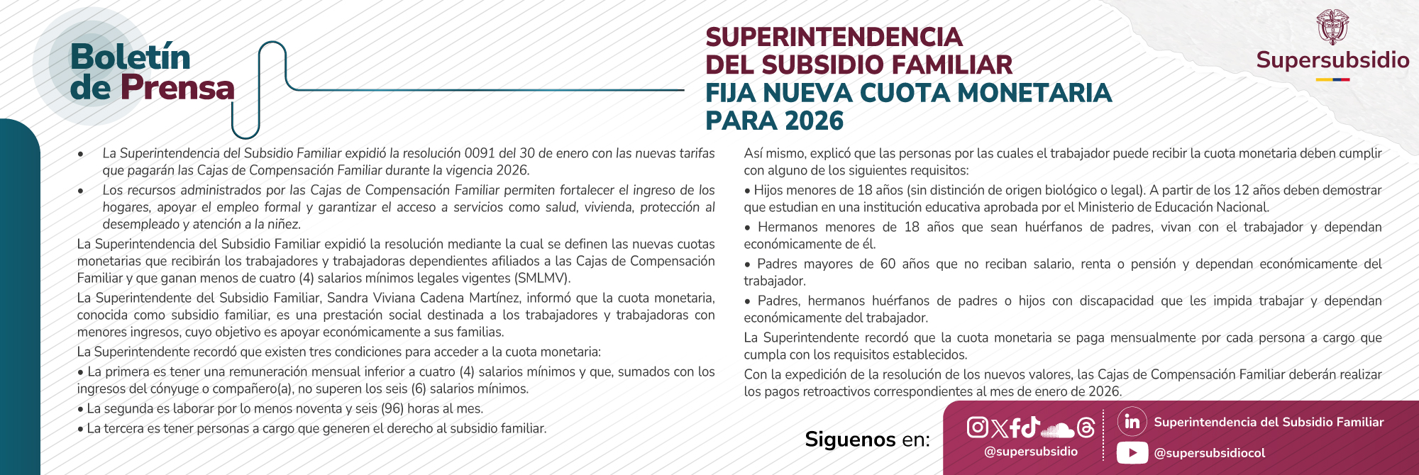 Nueva cuota monetaria