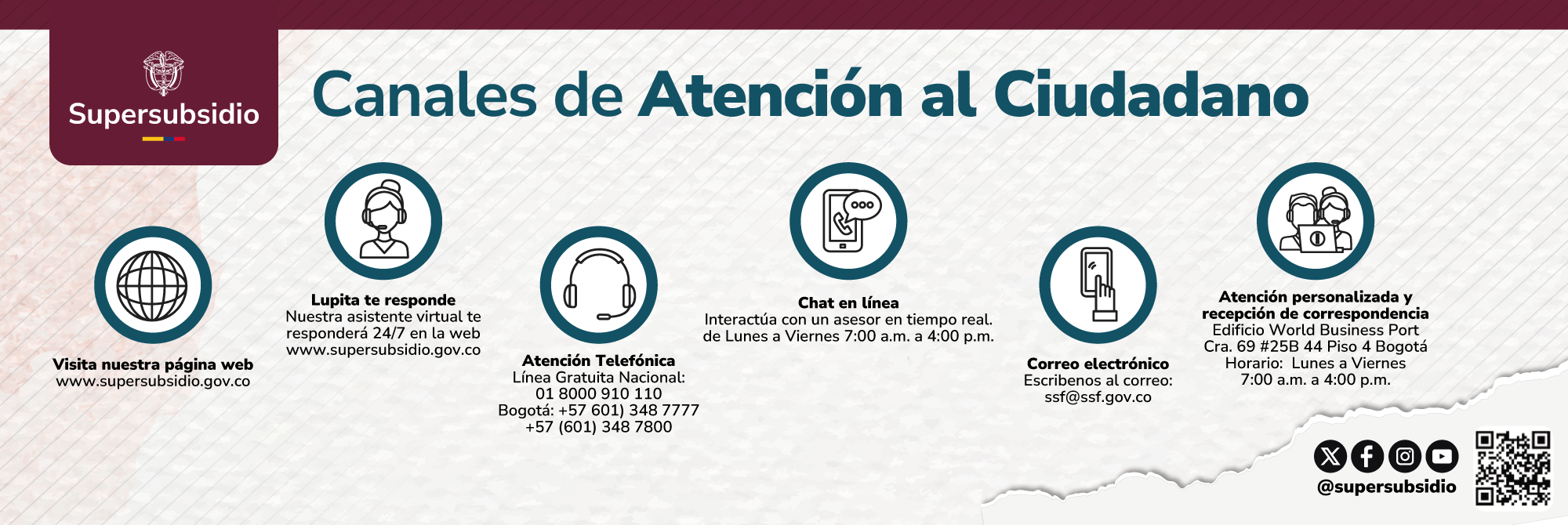 Banner Canales de Atención Supersubsidio